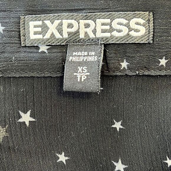 Express Button Down Sheer Stary Night Shirt XS - Picture 6 of 7
